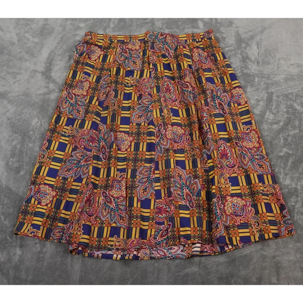 VTG Maggie McNaughton Skirt Women 41 Multicolor Square Boho Maxi Hippie Festival